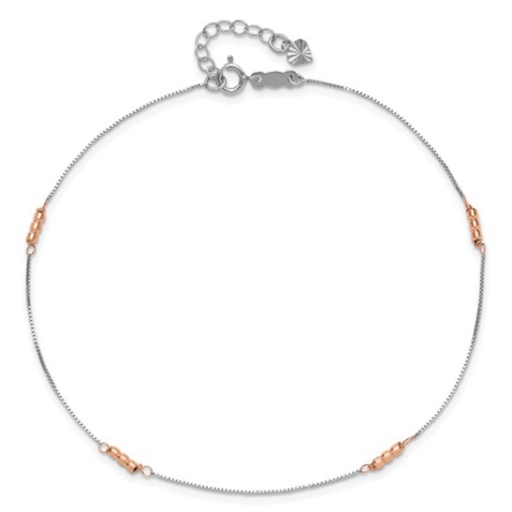 14K Two-Tone Mirror Beaded 4-Station